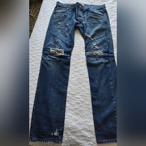 Pierre Balmain Blue Biker Jeans